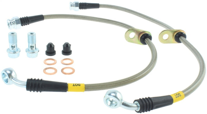 StopTech 94-01 Integra / 99-00 Civic Si w/Rear Disc Brakes Rear SS Brake Lines - Bull Strap