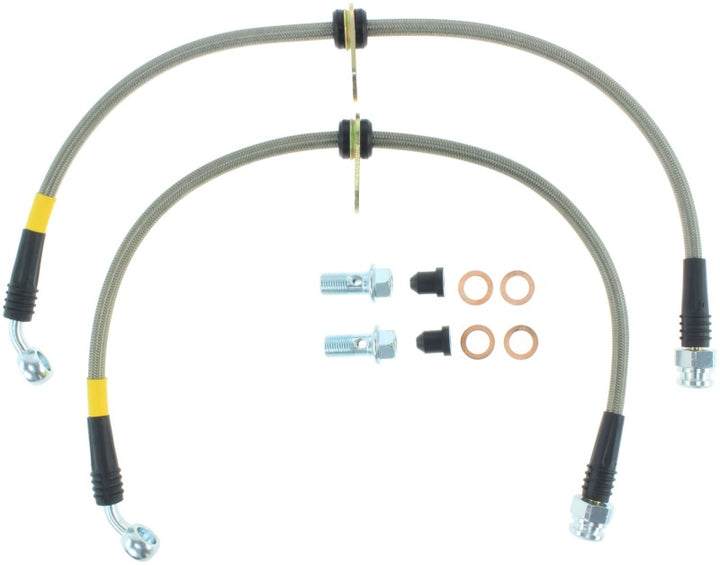 StopTech 94-01 Integra / 99-00 Civic Si w/Rear Disc Brakes Rear SS Brake Lines - Bull Strap