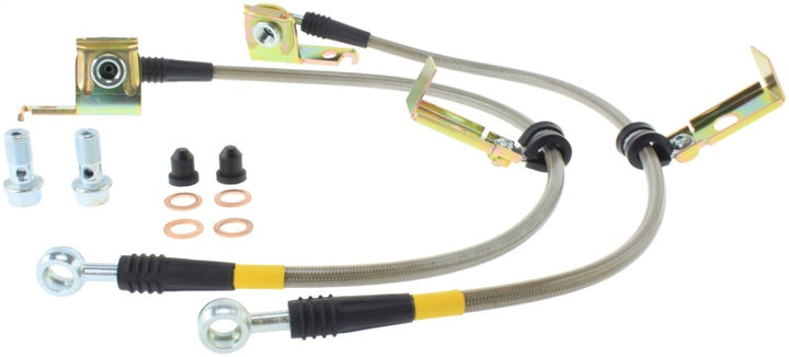 StopTech 95-00 Dodge Viper Stainless Steel Rear Brake Line Kit - Bull Strap