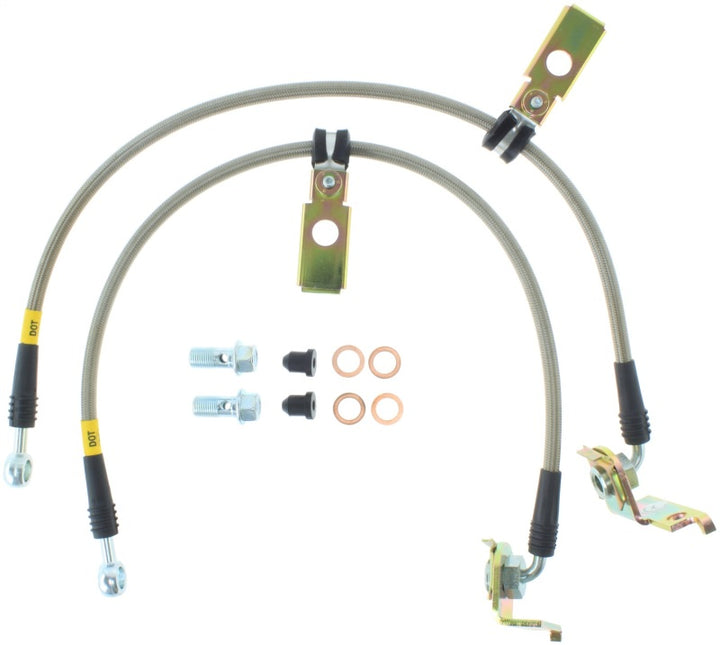 StopTech 95-00 Dodge Viper Stainless Steel Rear Brake Line Kit - Bull Strap