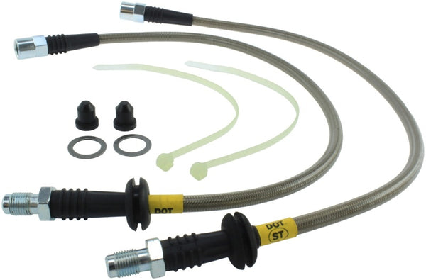 StopTech 96-02 BMW Z3 / 06-09 Z4 / 92-00 318i / 97-00 323 / 90-99 BMW 325/328 SS Front Brake Lines - Bull Strap
