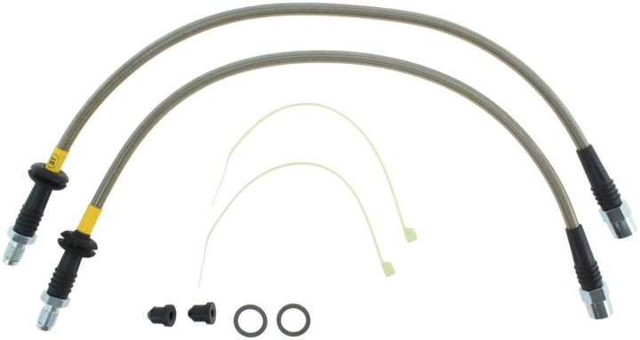 StopTech 96-02 BMW Z3 / 06-09 Z4 / 92-00 318i / 97-00 323 / 90-99 BMW 325/328 SS Front Brake Lines - Bull Strap