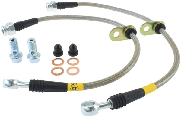 StopTech 97-01 Honda Prelude Stainless Steel Front Brake Lines - Bull Strap