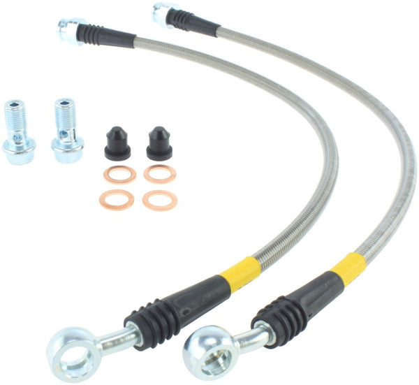 StopTech 97-03 Chevrolet Corvette Stainless Steel Front Brake Line Kit - Bull Strap