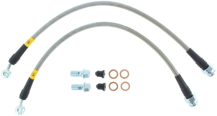 StopTech 97-03 Chevrolet Corvette Stainless Steel Front Brake Line Kit - Bull Strap