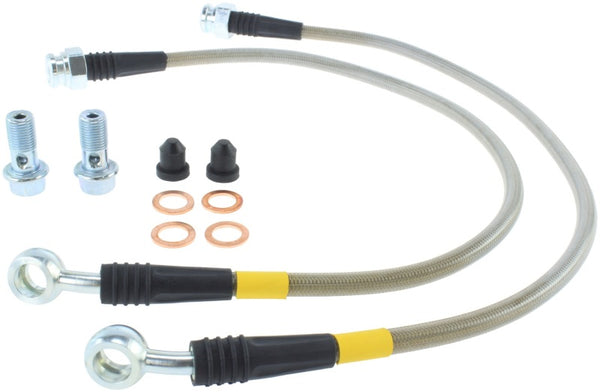 StopTech 97-04 Chevrolet Corvette Stainless Steel Rear Brake Line Kit - Bull Strap