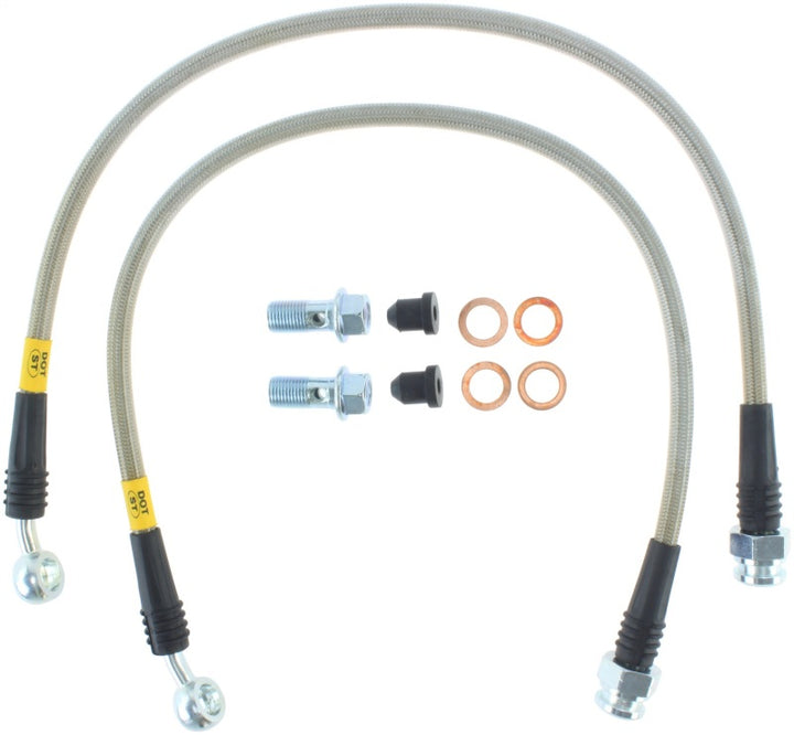 StopTech 97-04 Chevrolet Corvette Stainless Steel Rear Brake Line Kit - Bull Strap