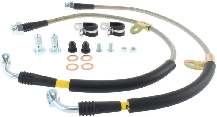 StopTech 97-05 Ford F-150 Stainless Steel Front Brake Lines - Bull Strap