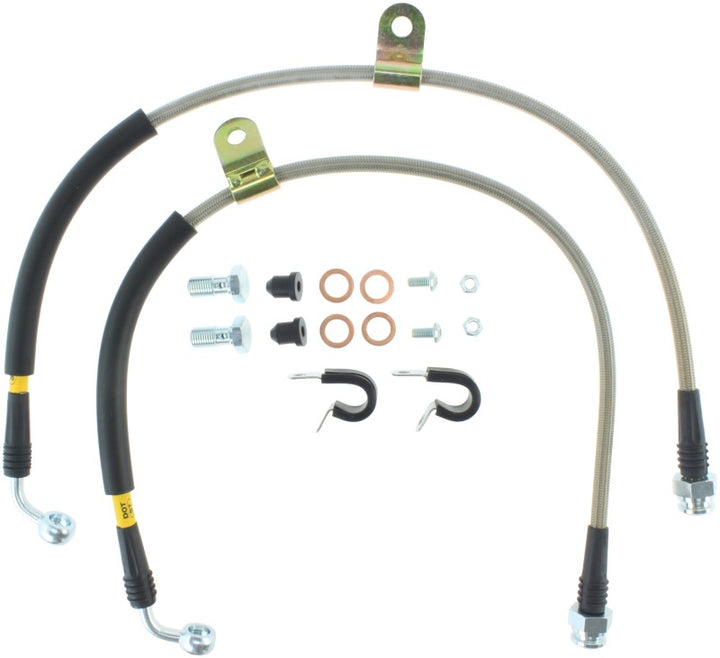StopTech 97-05 Ford F-150 Stainless Steel Front Brake Lines - Bull Strap