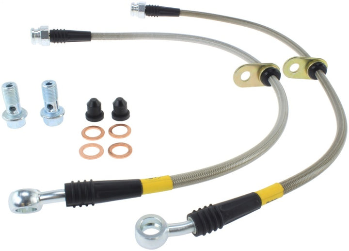 StopTech 99-00 Civic Si w/Rear Disc Brakes Front SS Brake Lines - Bull Strap