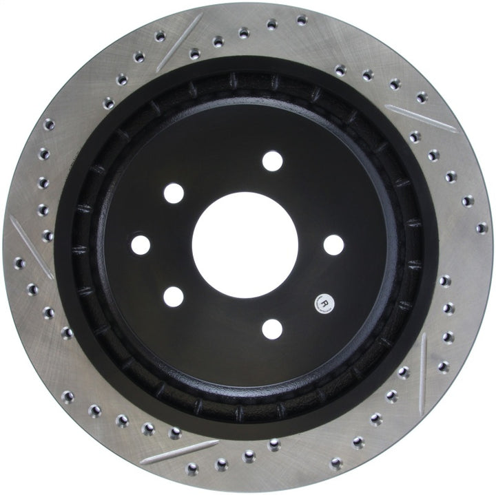 StopTech Infiniti G37 / Nissan 370Z SportStop Slotted & Drilled Rear Right Rotor - Bull Strap