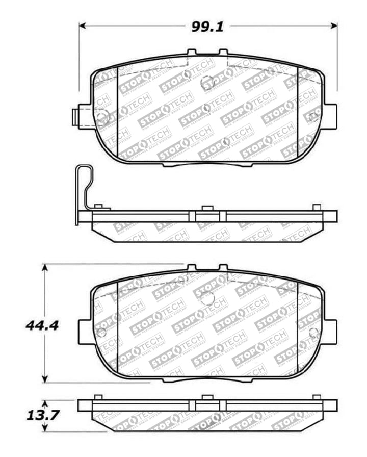 StopTech OE Fit Rear Sport Brake Pads - Bull Strap