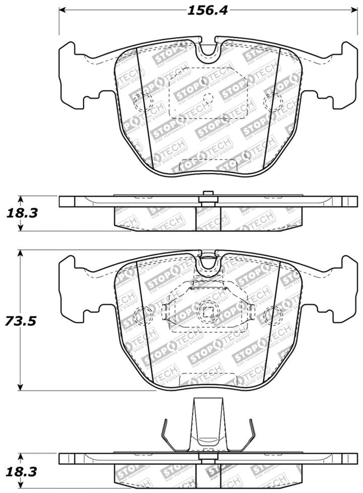 StopTech Performance 00-04 BMW M5 E39 / 00-06 X5 / 03-05 Range Rover HSE Front Brake Pads - Bull Strap