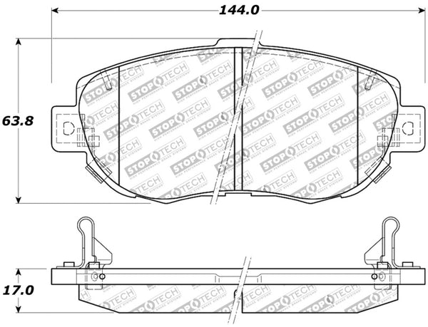 StopTech Performance 00-05 Lexus IS 250/300/350 / 02-09 SC 300/400/430 Front Brake Pads - Bull Strap