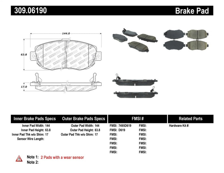 StopTech Performance 00-05 Lexus IS 250/300/350 / 02-09 SC 300/400/430 Front Brake Pads - Bull Strap
