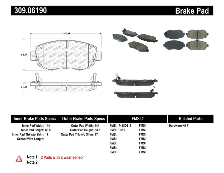 StopTech Performance 00-05 Lexus IS 250/300/350 / 02-09 SC 300/400/430 Front Brake Pads - Bull Strap