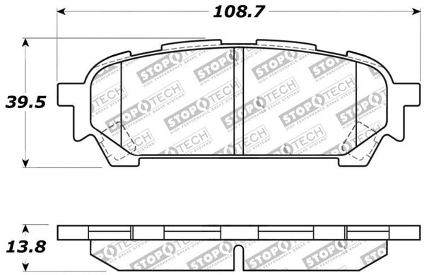 StopTech Performance 03-05 WRX Rear Brake Pads - Bull Strap
