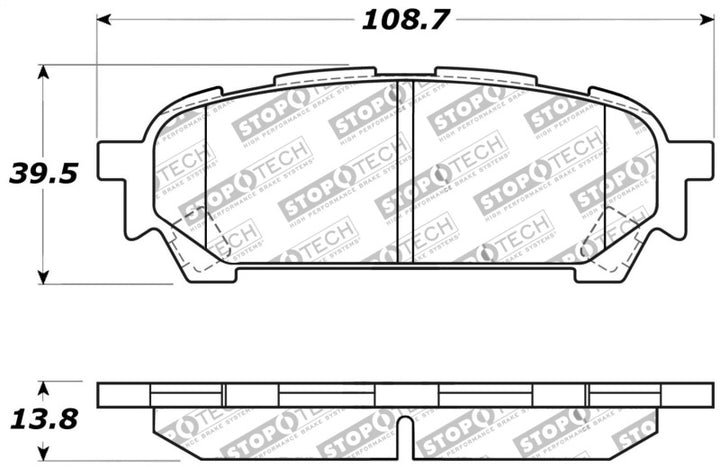 StopTech Performance 03-05 WRX Rear Brake Pads - Bull Strap