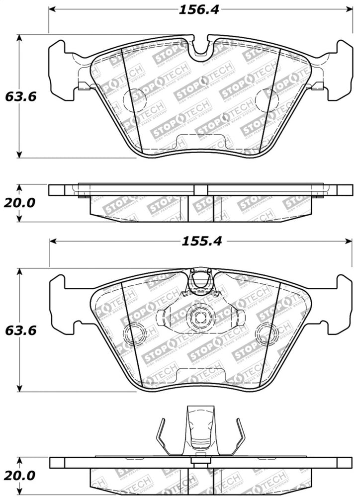 StopTech Performance 04-09 BMW X3 (E38) / 06-09 Z4 3.0Si (E86) / 00-07 330 Series Front Brake Pads - Bull Strap