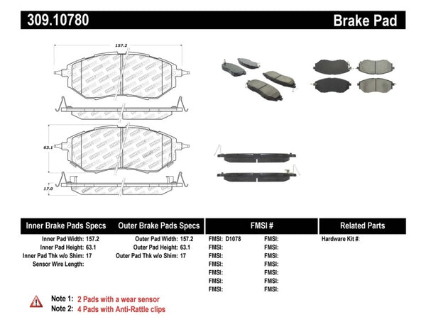 StopTech Performance 05-08 Legacy 2.5 GT Front Brake Pads - Bull Strap