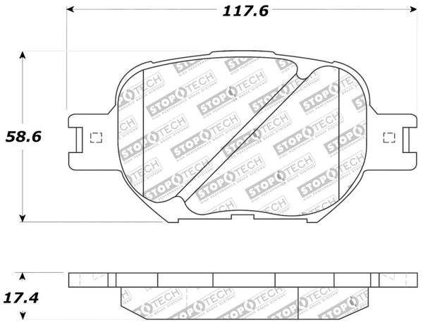 StopTech Performance 05-08 Scion tC/ 01-05 Celica GT/ 00-05 Celica GT-S Front Brake Pads - Bull Strap