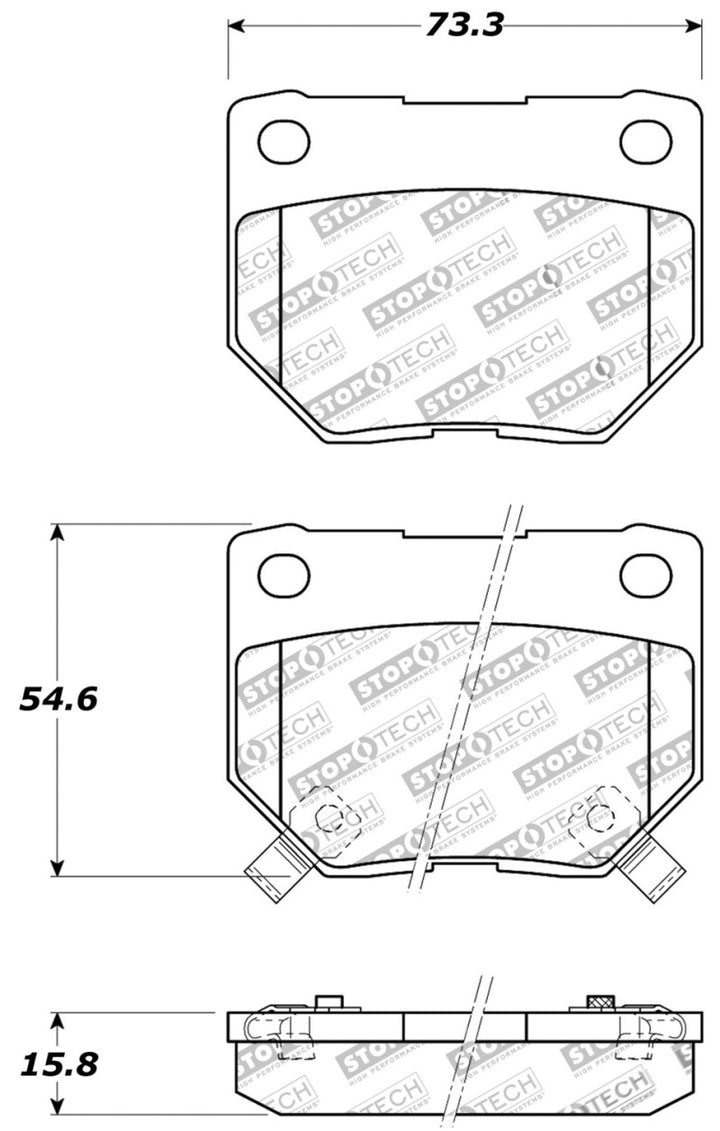 StopTech Performance 06-07 Subaru Impreza WRX (Exc STi) Rear Brake Pads - Bull Strap