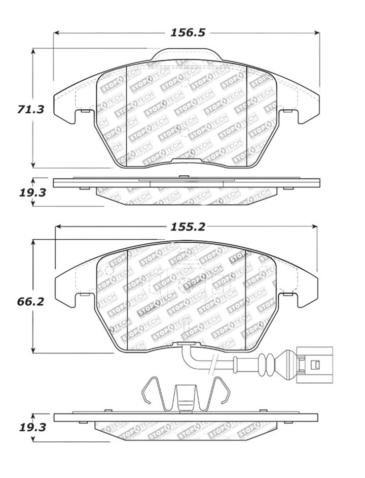 StopTech Performance 06-10 Audi A3 / 08-10 Audi TT / 06-09 VW GTI / 05-10 Jetta Front Brake Pads - Bull Strap