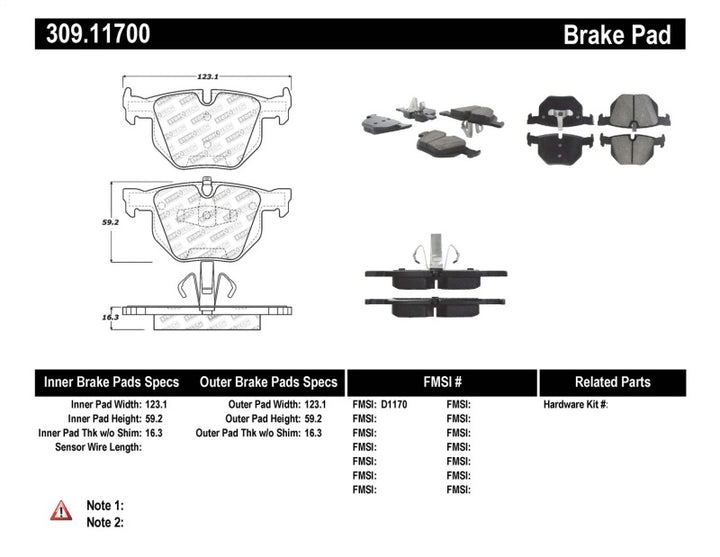 StopTech Performance 06 BMW 330 Series (Exc E90) / 07-09 335 Series Rear Brake Pads - Bull Strap