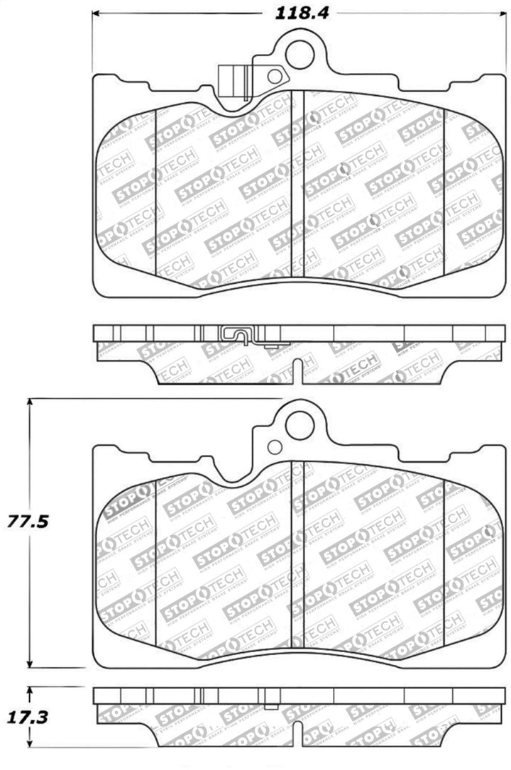 StopTech Performance 06 Lexus GS300/430 / 07-08 GS350 / 06-08 IS350 Front Brake Pads - Bull Strap