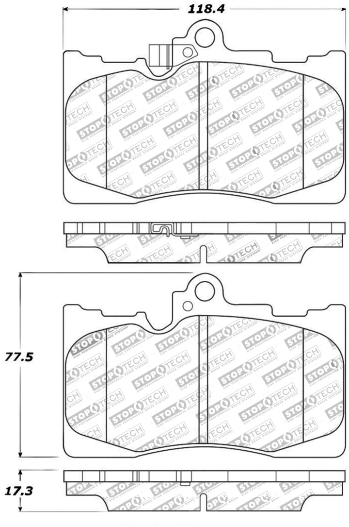 StopTech Performance 06 Lexus GS300/430 / 07-08 GS350 / 06-08 IS350 Front Brake Pads - Bull Strap