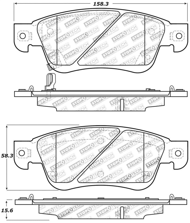 StopTech Performance 07-08 Infiniti G35 2WD Sedan / 08 Infiniti G37 Coupe Front Brake Pads - Bull Strap