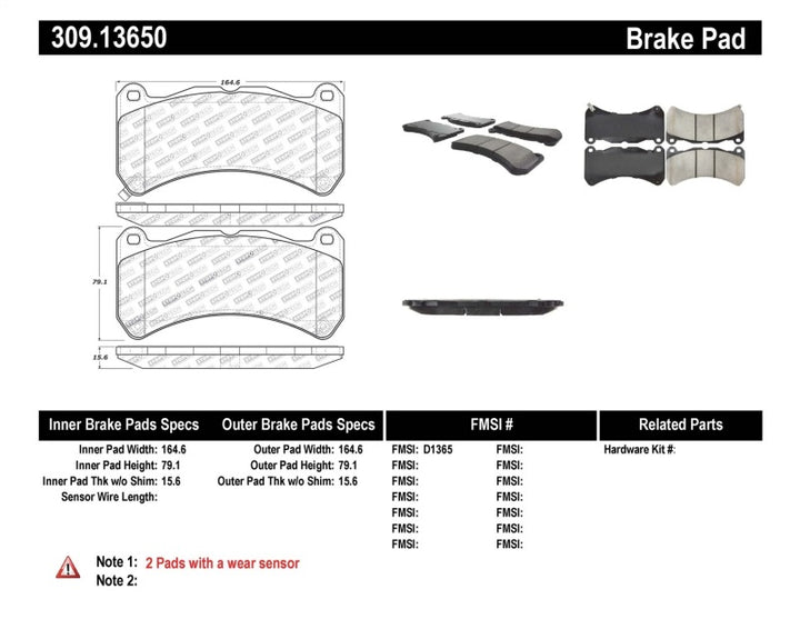 StopTech Performance 08-09 Lexus IS F Front Brake Pads - Bull Strap