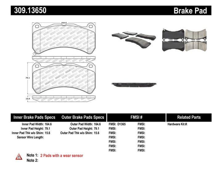 StopTech Performance 08-09 Lexus IS F Front Brake Pads - Bull Strap
