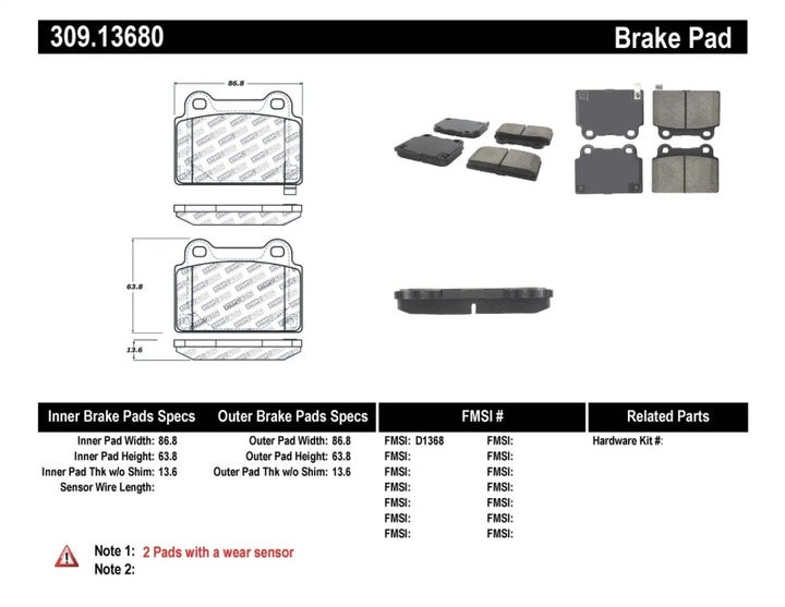 StopTech Performance 08+ Mitsubishi Evolution X Rear Brake Pads - Bull Strap