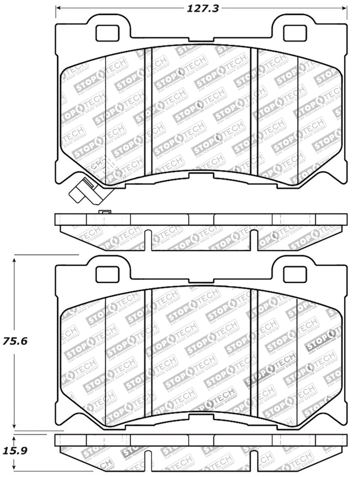 StopTech Performance 09-13 Infiniti FX35/FX37/FX45/FX50/08-13 G37 / 09-12 370Z Front Brake Pads - Bull Strap
