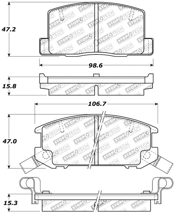 StopTech Performance 1/90-95/00-05 Toyota MR2/Spyder Rear Brake Pads - Bull Strap