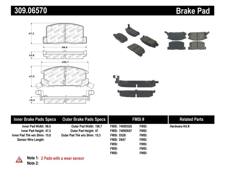 StopTech Performance 1/90-95/00-05 Toyota MR2/Spyder Rear Brake Pads - Bull Strap