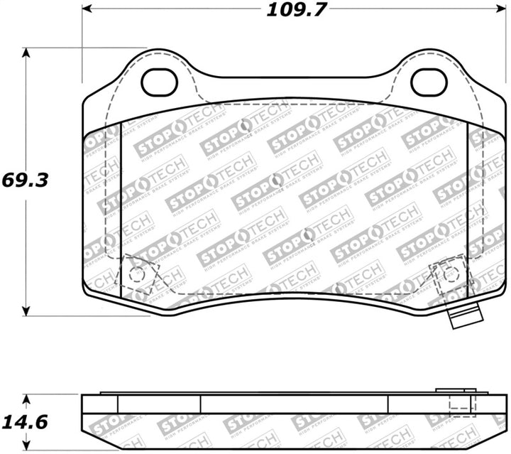 StopTech Performance 10+ Camaro Rear Brake Pads - Bull Strap