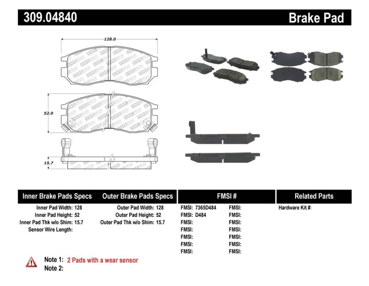 StopTech Performance 4/89-99 Mitsubishi Eclipse GST Front Brake Pads - Bull Strap