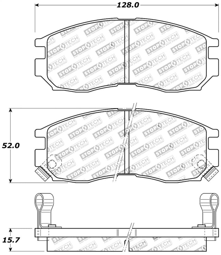 StopTech Performance 4/89-99 Mitsubishi Eclipse GST Front Brake Pads - Bull Strap