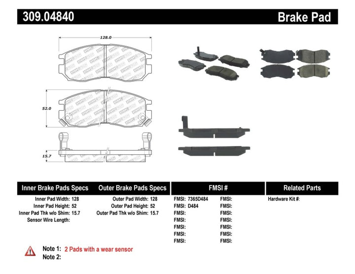 StopTech Performance 4/89-99 Mitsubishi Eclipse GST Front Brake Pads - Bull Strap