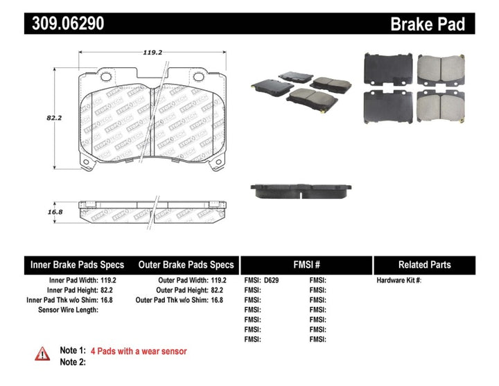 StopTech Performance 5/93-98 Toyota Supra Turbo Front Brake Pads - Bull Strap