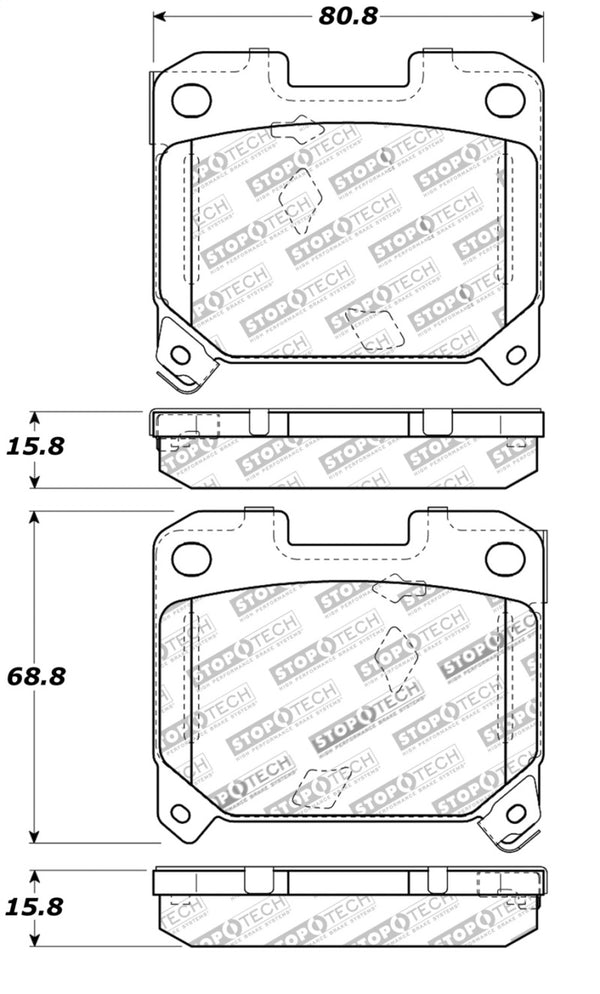 StopTech Performance 5/93-98 Toyota Supra Turbo Rear Brake Pads - Bull Strap