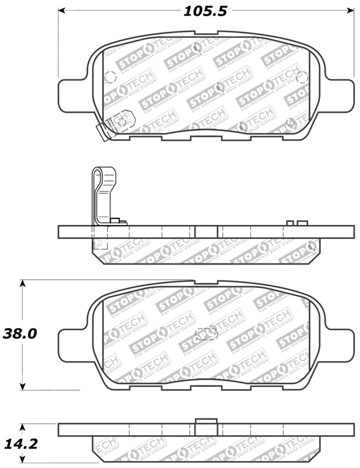 StopTech Performance 6/02-08 350z / 01-08 G35 Rear Brake Pads - Bull Strap