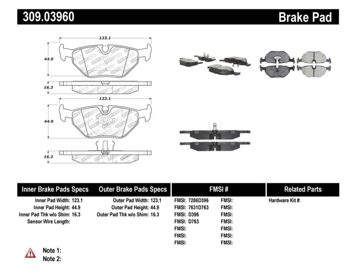 StopTech Performance 87-99 BMW M3 / 89-93 M5 / 98-02 Z3 Rear Street Performance Brake Pads - Bull Strap
