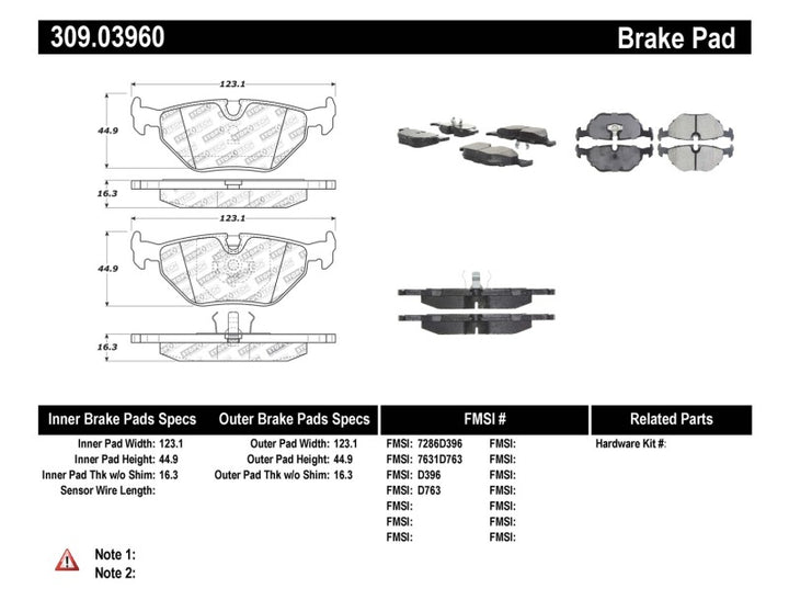 StopTech Performance 87-99 BMW M3 / 89-93 M5 / 98-02 Z3 Rear Street Performance Brake Pads - Bull Strap