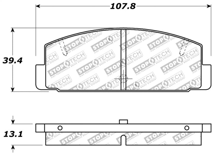 StopTech Performance 89-95 Mazda RX7 / 03-05 Mazda 6 Rear Brake Pads - Bull Strap