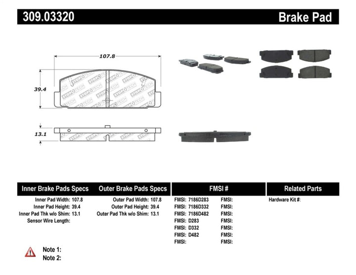StopTech Performance 89-95 Mazda RX7 / 03-05 Mazda 6 Rear Brake Pads - Bull Strap