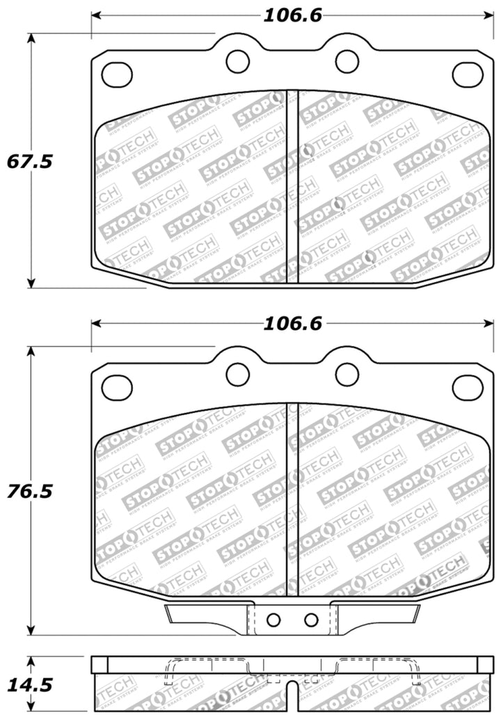 StopTech Performance 89-95 Mazda RX7 Front Brake Pads - Bull Strap