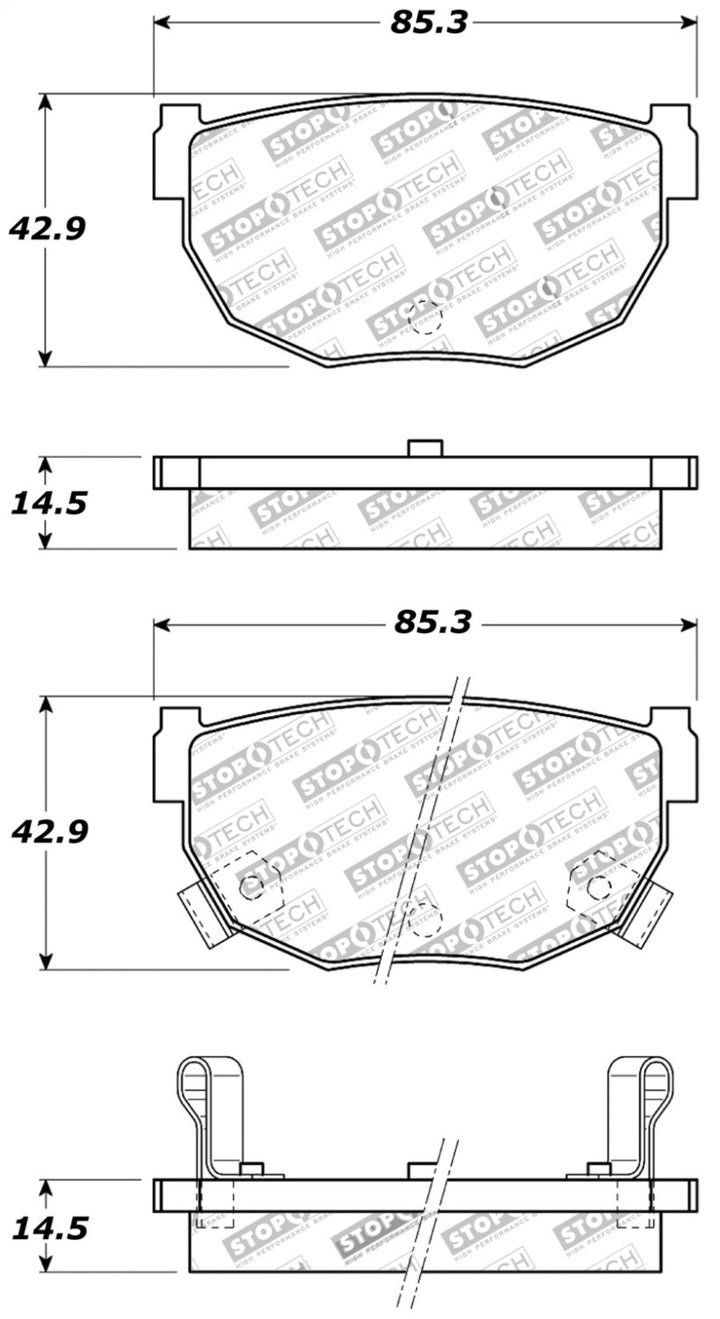 StopTech Performance 89-98 240SX Rear Brake Pads - Bull Strap
